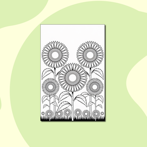 Подсолнухи. Красивая раскраска