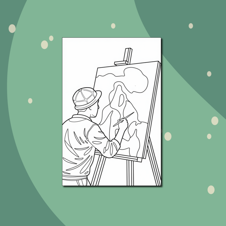 Художник. Раскраска для детей с разными профессиями – коллекция детских ...