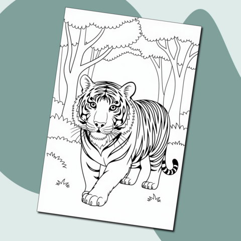 Красивая раскраска с тигром