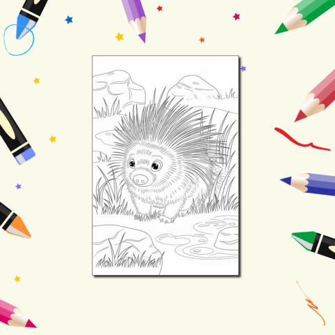 «Дикобраз». Красивая раскраска