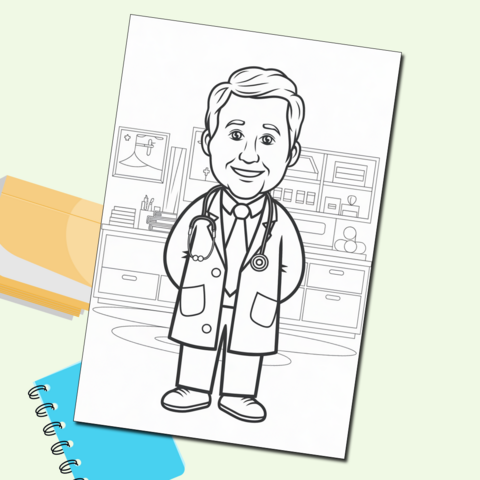 Доктор. Профессии. Раскраска для детей