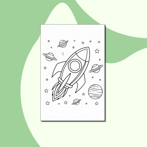 Радостная ракета. Динамичная раскраска