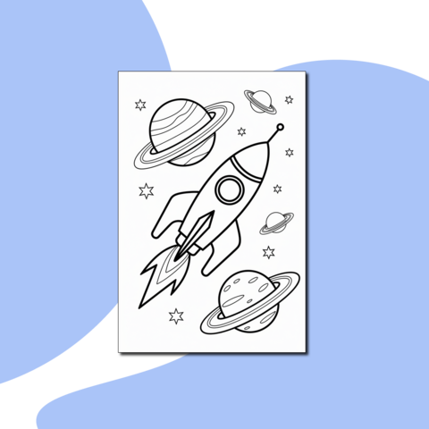 Ракета – волшебная раскраска