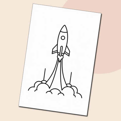 Запуск ракеты – оригинальная раскраска