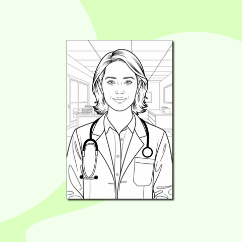Улыбчивый доктор – раскраска о профессиях людей