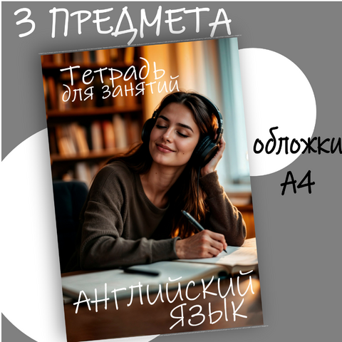 Обложки для тетрадей А4 - Английский яз., Русский яз., Литература, без надписи (для любого предмета)