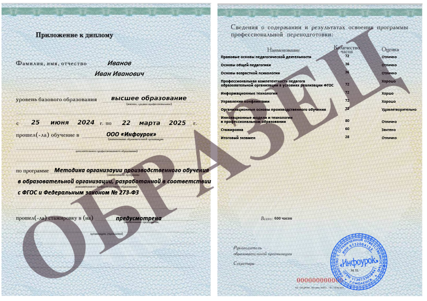 Приложение к диплому