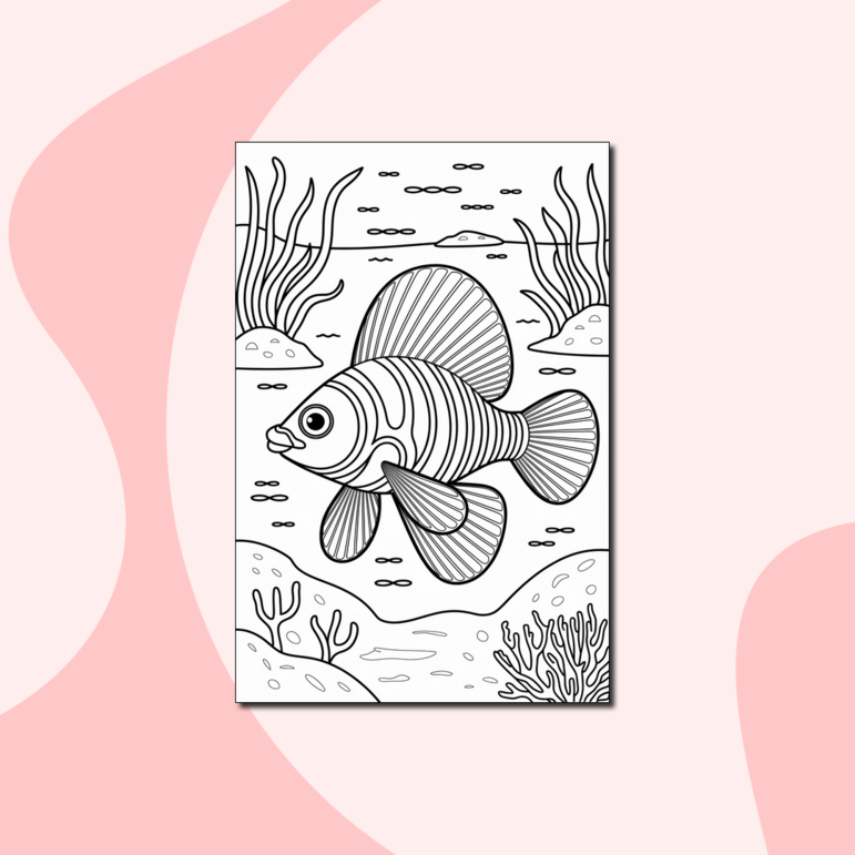 Красивая рыбка – раскраска для детей | распечатать детские раскраски ...
