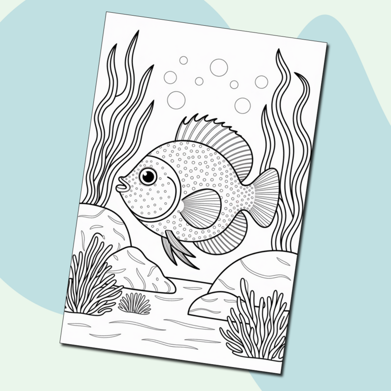 Обитатели моря. Красивая рыбка – раскраска – раскраски от Инфоурок для ...