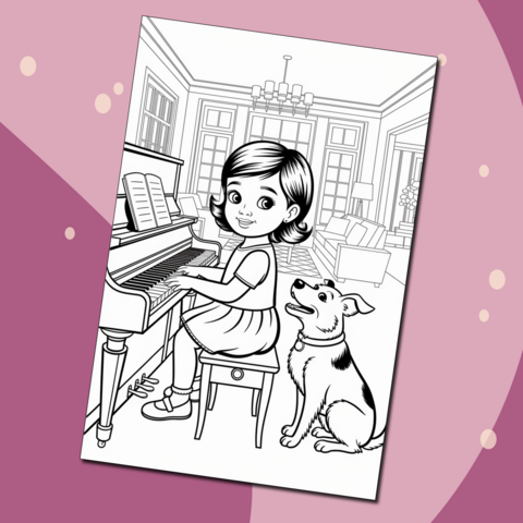 Урок музыки. Красивая раскраска