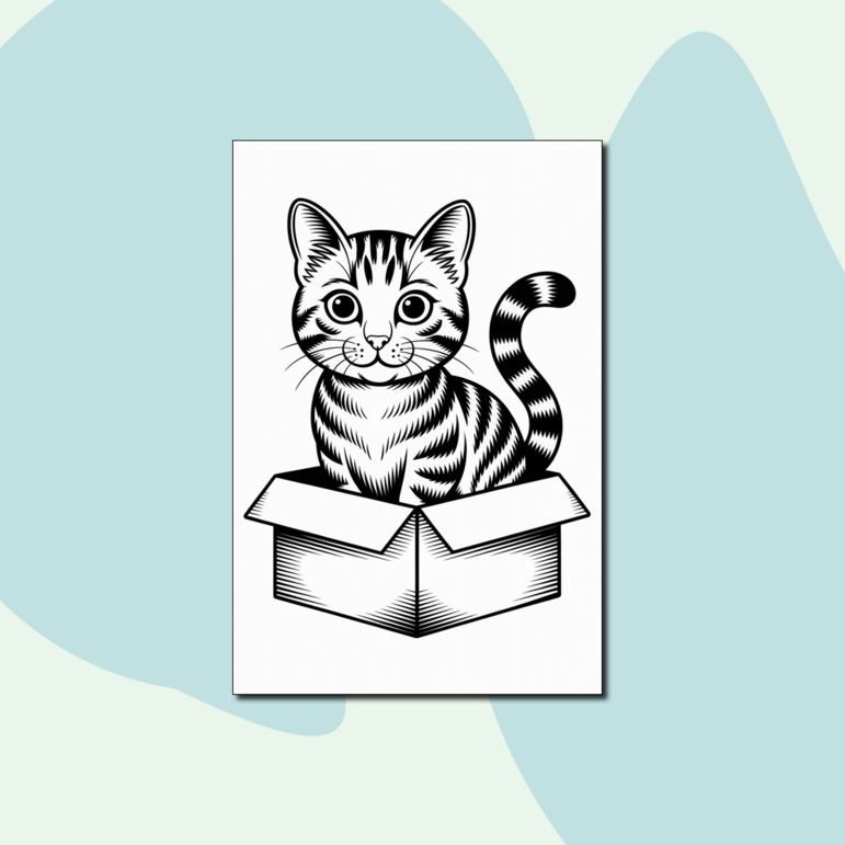 Милый котик – простая раскраска для малышей – детские раскраски ...