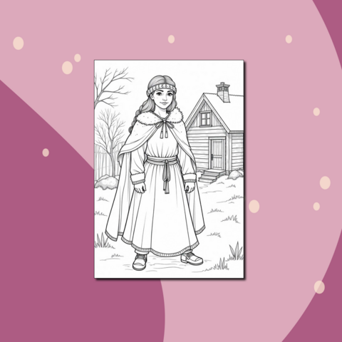 Раскраска. Красивая северянка