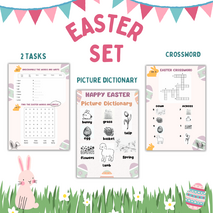 Picture Dictionary Task Кроссворд, задания и визуальный словарь по теме «Пасха». Easter set ...