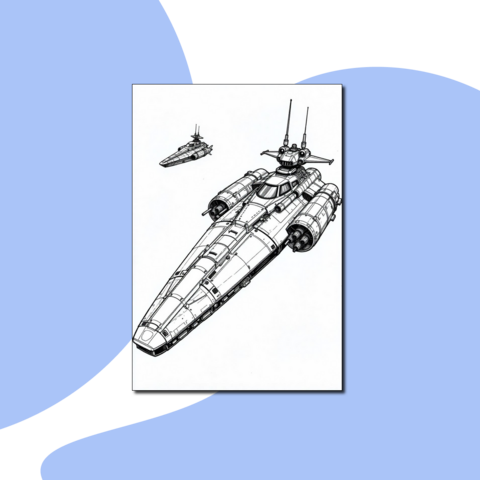 Эпическая раскраска. Боевой космический корабль