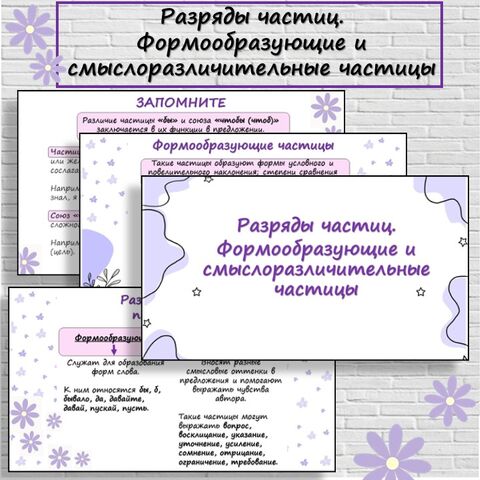 Разряды частиц. Формообразующие и смыслоразличительные частицы. Русский язык 7 класс