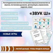 Логопедическое занятие постановка звука Ш (новые игры, сказка, знакомство со звуком, постановка дыхания, артикуляция, упражнения, задания)