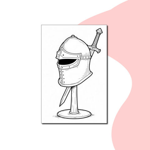 Боевой шлем – раскраска с металлическими эффектами