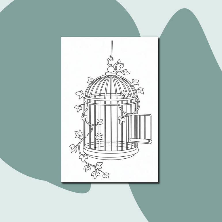 Раскраска. Клетка с растениями – распечатать детские раскраски