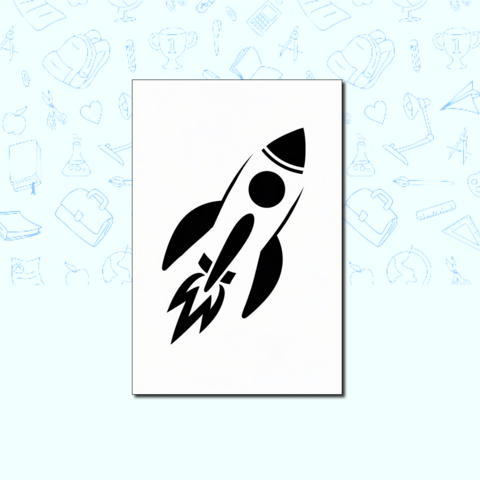 Летающая ракета - космический трафарет