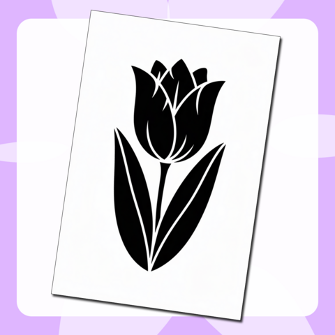 Красивый трафарет – тюльпан