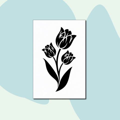 Тюльпаны трафарет