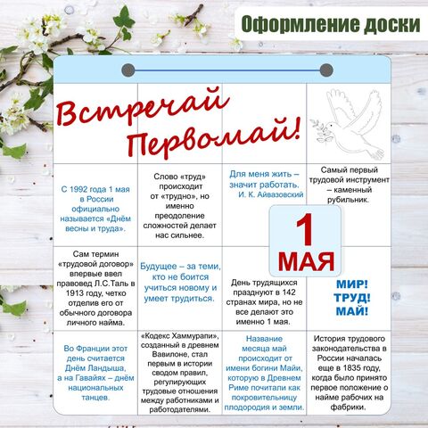 Оформление доски на 1 мая. День труда. Разговоры о важном 