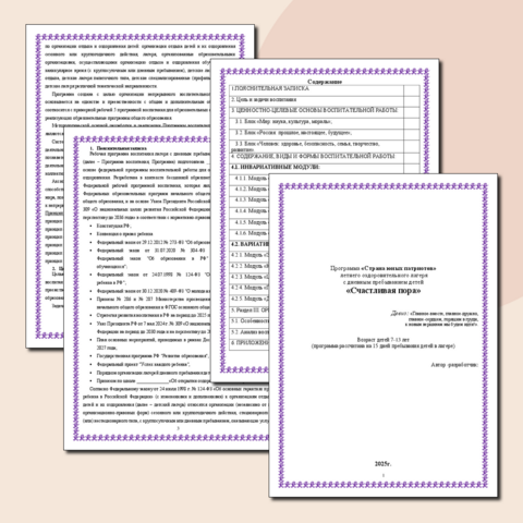 Программа «Страна юных патриотов» летнего оздоровительного лагеря с дневным пребыванием детей