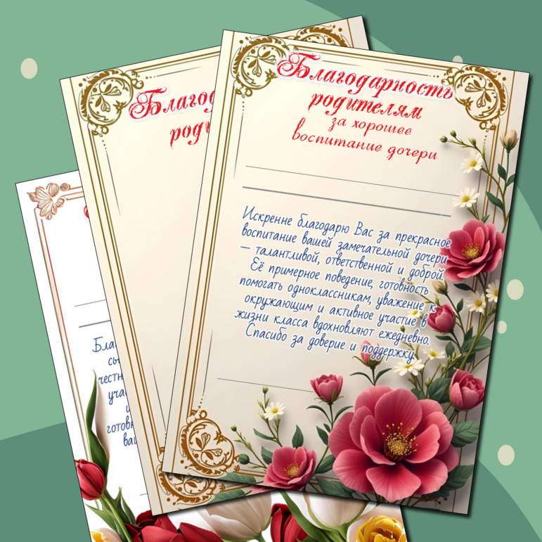 Благодарность родителям