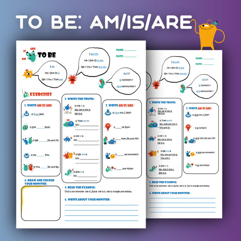 Verb To Be am is are verb-to-be-am-is-are