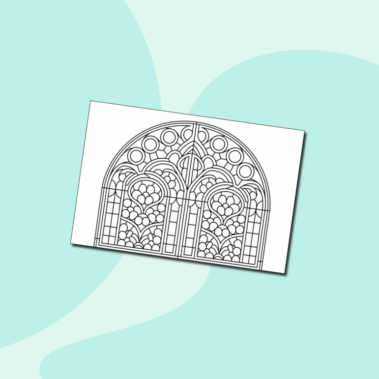 Витраж для раскрашивания – раскраска для детей