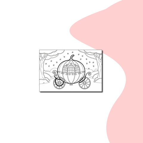 Красивая карета для золушки. Красивая раскраска для девочек