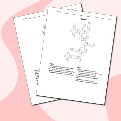 Кроссворд на английском языке на тему 