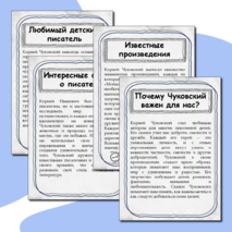 Информационные листы по К.И.Чуковскому для оформления стенда