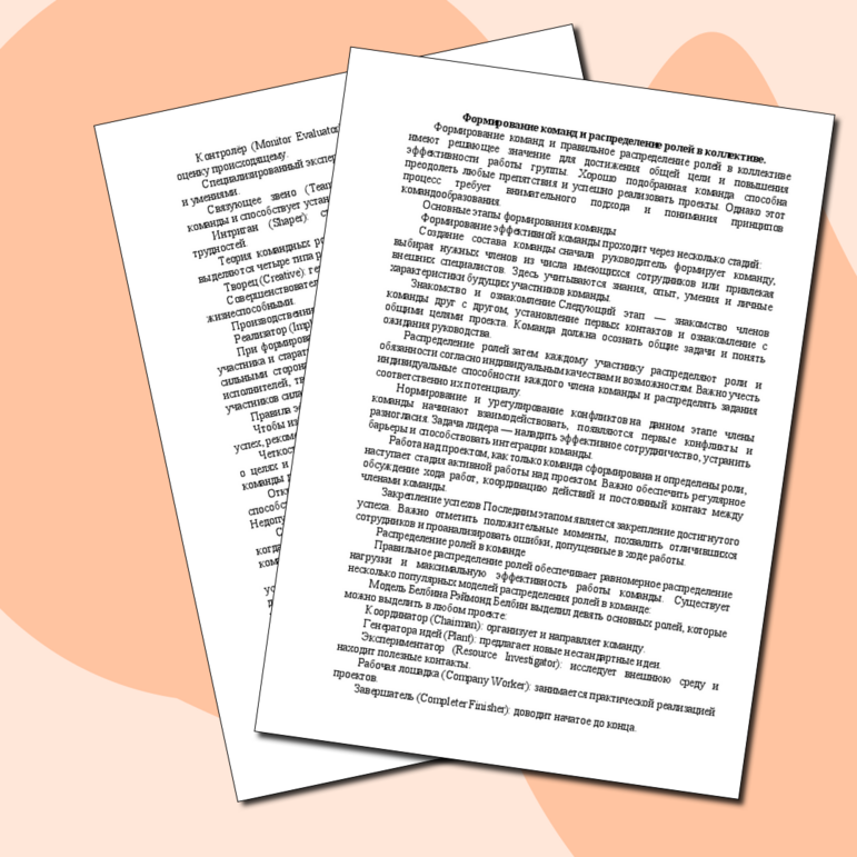 Формирование команд и распределение ролей в коллективе