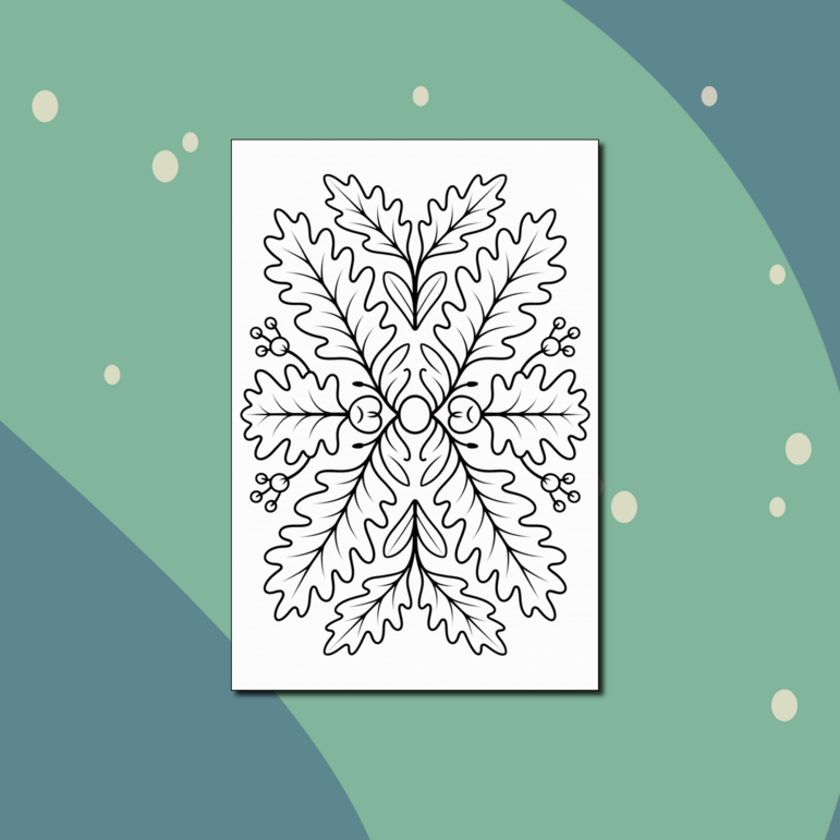 Орнамент из дубовых листьев – несложная раскраска | Скачивайте ...