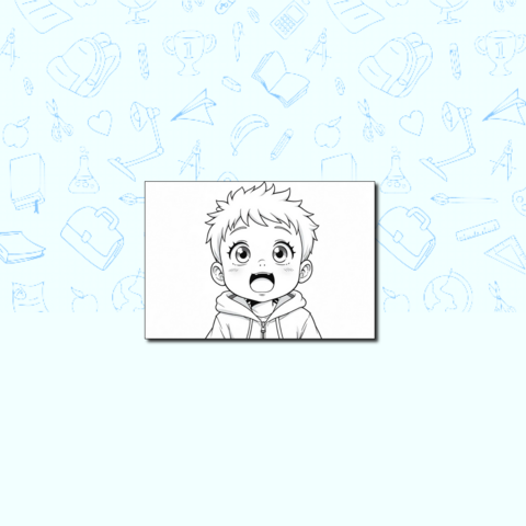 Детская раскраска – Восторг — широко открытые глаза