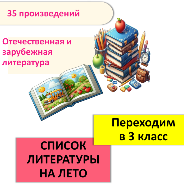 Список литературы на лето при переходе в 3 класс (УМК "Школа России")