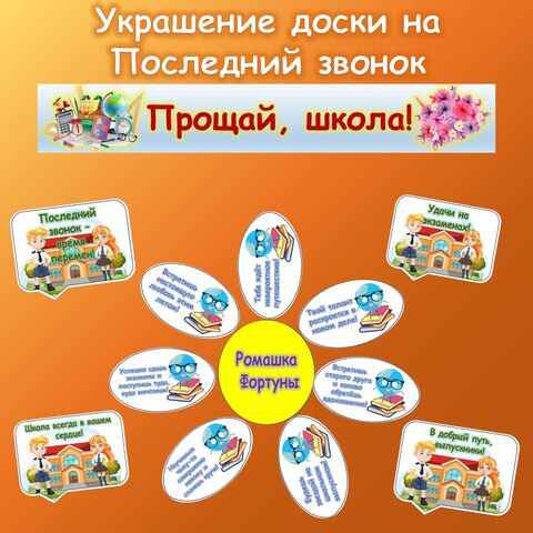 Оформление доски на Последний звонок (9/11 класс). «Прощай, школа!»
