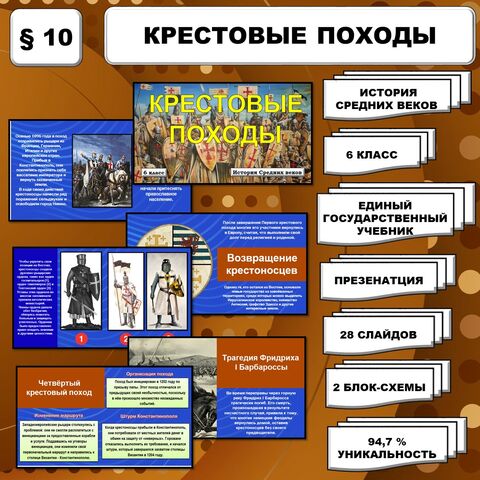 Презентация по истории Средних веков «Крестовые походы». (6 класс)