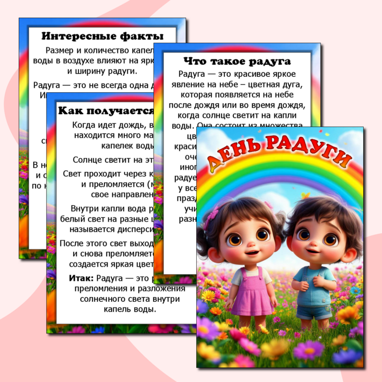 Папка-передвижка на 18 июня «День радуги». Информационные листы. Добавлен редактируемый файл.