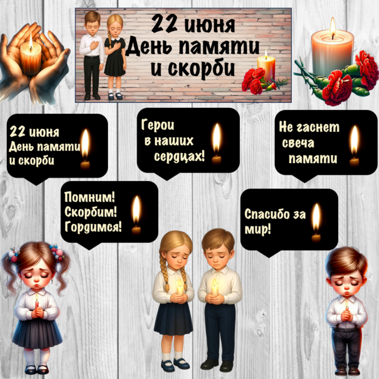 Оформление. 22 июня. День памяти и скорби. (баннер, картинки, облачка)
