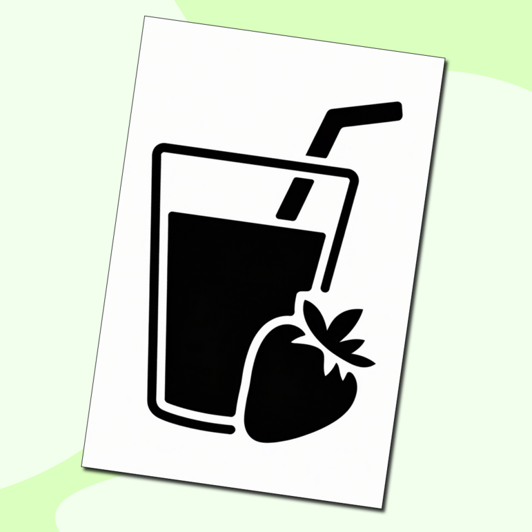 Клубничный сок. Трафарет для девочек и мальчиков