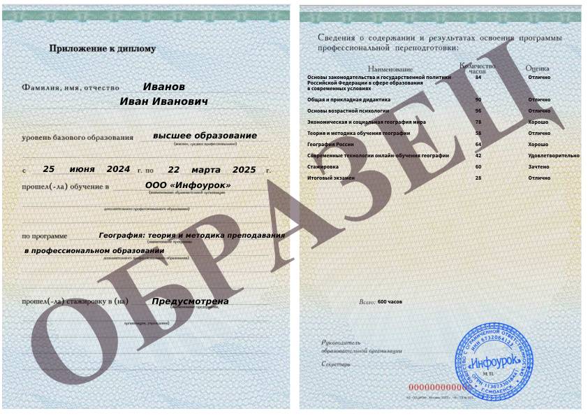 Приложение к диплому