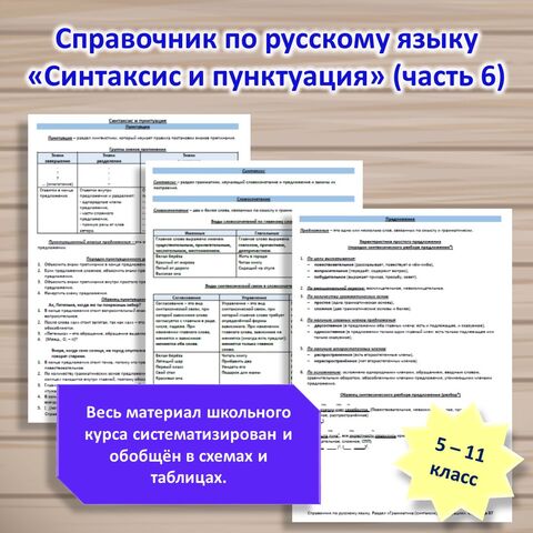 Справочник по русскому языку «Синтаксис и пунктуация» (часть 6)