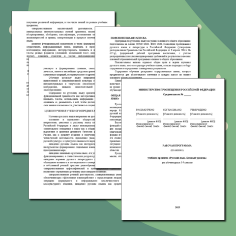 Рабочая программа по русскому языку 5-9 класс на 2025-2026 учебный год