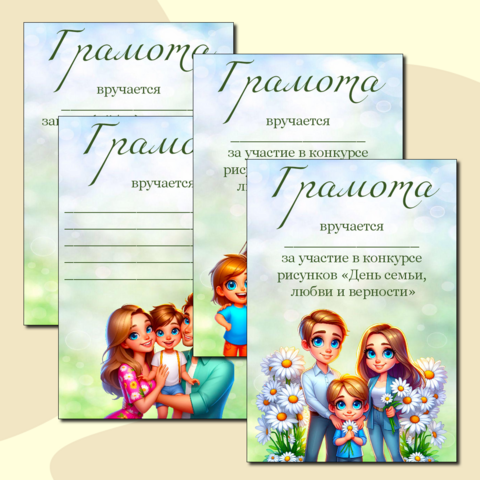 Грамоты ко Дню Семьи