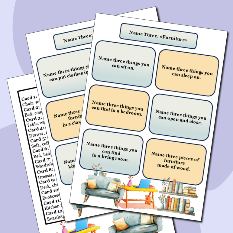 Карточки Name Three «Furniture»