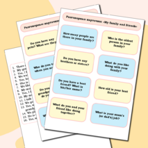 Разговорные карточки: «My family and friends»