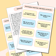 Разговорные карточки: «My family and friends»