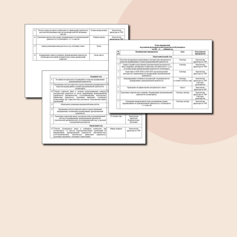 План мероприятий по развитию функциональной грамотности обучающихся